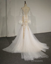 Flare Sleeve Sexy Mermaid Wedding Dress